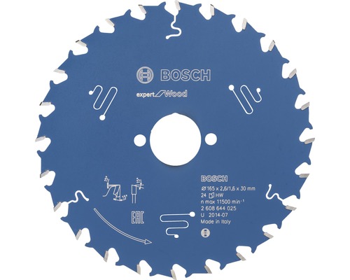 Lame de scie circulaire Expert for Wood Ø 165x30 mm Z 24 Lame de scie circulaire Bosch Expert Wood, 165x2,6/1,6x30mm