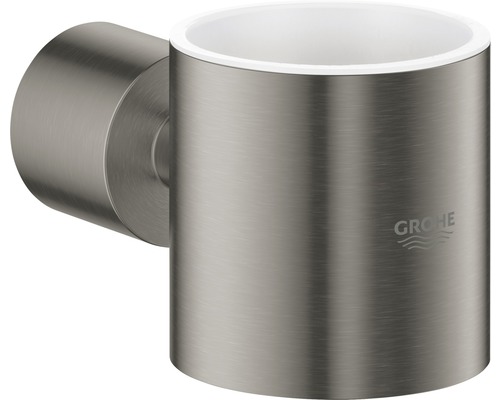 Support GROHE Atrio New pour verre et distributeur de savon hard graphite brossé 40304AL3