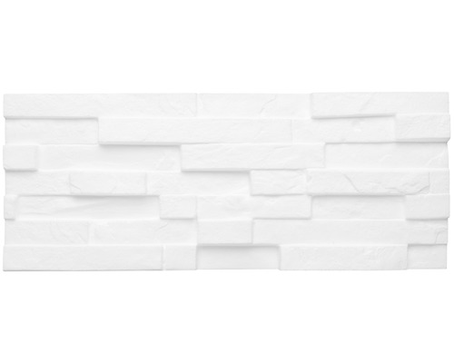 Pierre murale à décorer Sierra blanc 0,5 m² 5 pces Parement en pierre blanc avec texture tridimensionnelle