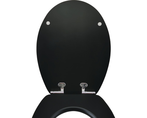 Abattant de WC en bois avec ferrures chromées