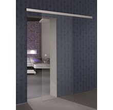 Vue d''une pièce avec système de porte coulissante en verre