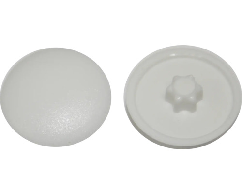 Cache-vis pour empreinte étoile T 25 plastique blanc Cache en plastique, avant et arrière