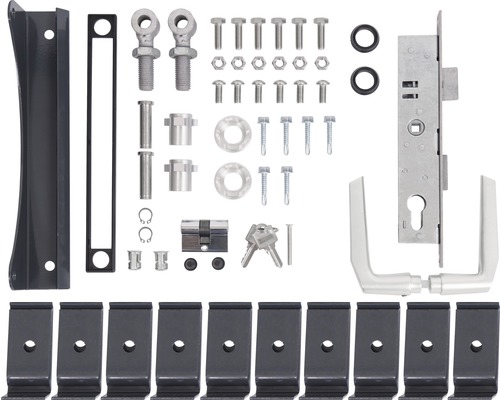 Kit d’accessoires pour portail à un vantail en grillage à barreaux 1400-2000 anthracite