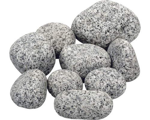Graviers de granit 40-100 mm 250 kg, gris-blanc Galets décoratifs en granit