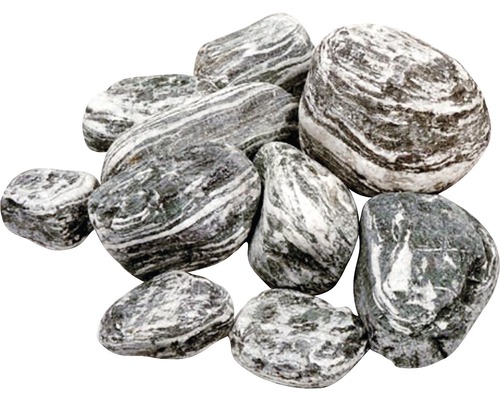 Graviers Anatolia Verde 40-100 mm 250 kg, vert-blanc Galets décoratifs avec motif rayé