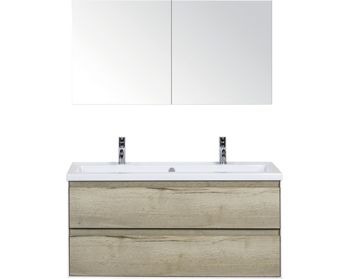 Ensemble de meubles de salle de bains Sanox Evora chêne nature avec armoire de salle de bains à miroir 120x170 cm-0