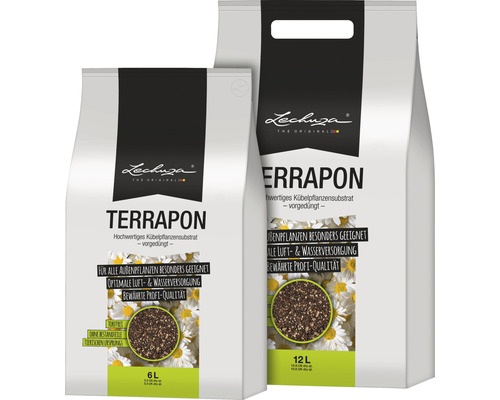 Deux sacs de substrat pour plantes Lechuza Terrapon de 6 et 12 litres
