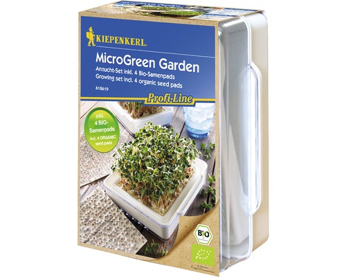 Grünsprossen-Anzuchtset Micro Green Bio Cressbar Kiepenkerl MicroGreen Garden Anzuchtset mit vier Bio-Saatpads