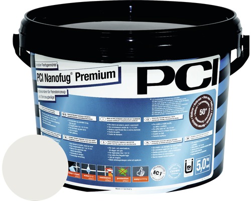 PCI Nanofug® Premium Variabler Flexfugenmörtel für alle Fliesen und Natursteine silbergrau 5 kg