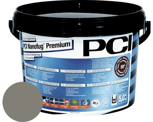 PCI Nanofug® Premium Variabler Flexfugenmörtel für alle Fliesen und Natursteine zementgrau 5 kg