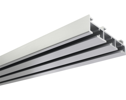 Rail pour panneaux de voilage couleur alu 3 voies 160cm Profilé en aluminium pour l''aménagement intérieur