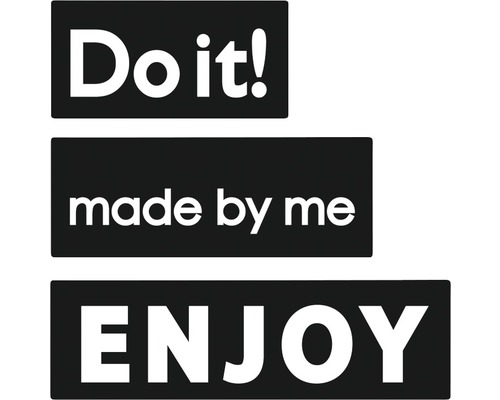 Empreintes « made by me »,« ENJOY »,« Do it! », 3 pièces
