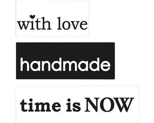 Labels "with love","handmade","time is NOW" 3 Stück