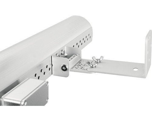 Detailansicht einer Montagehalterung für eine Markise