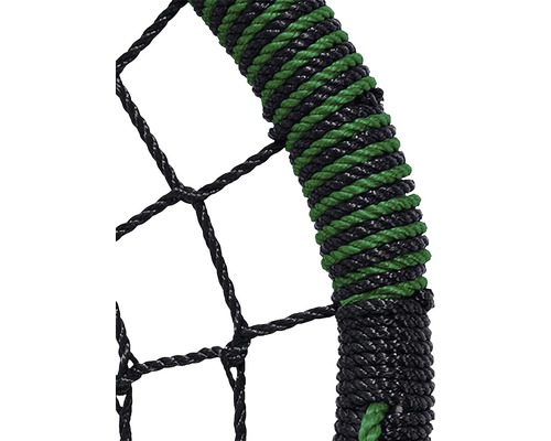 Detailaufnahme eines Nestschaukel-Rands mit Netz