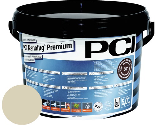 PCI Nanofug® Premium Variabler Flexfugenmörtel für alle Fliesen und Natursteine bahamabeige 5 kg