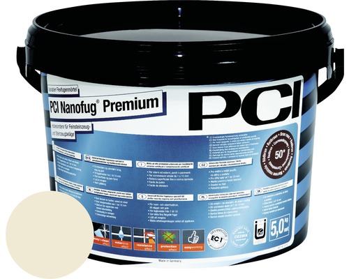 PCI Nanofug® Premium Variabler Flexfugenmörtel für alle Fliesen und Natursteine jasmin 5 kg