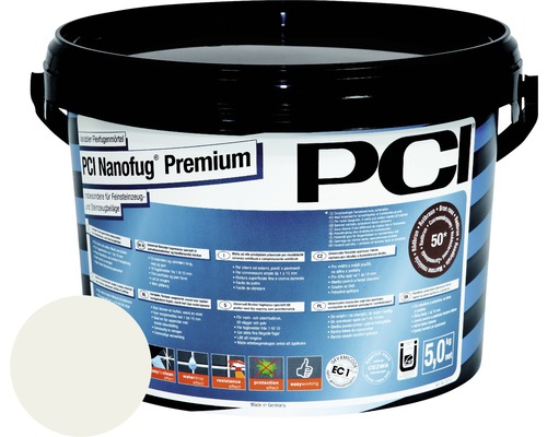 PCI Nanofug® Premium Variabler Flexfugenmörtel für alle Fliesen und Natursteine lichtgrau 5 kg-0