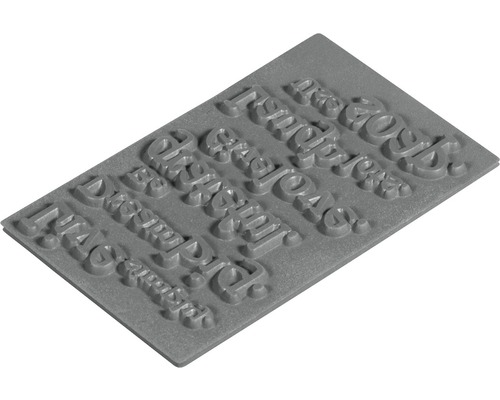 Plaque de tampon avec différentes polices