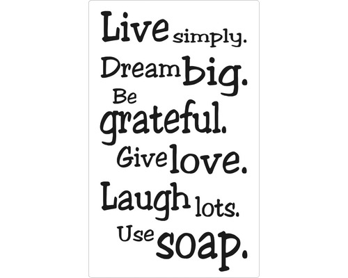 Label "Live simply..."