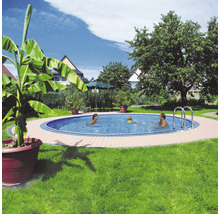 Kit de piscine enterrée à paroi en acier Planet Pool Solo Ø 450x120 cm avec skimmer intégré blanc