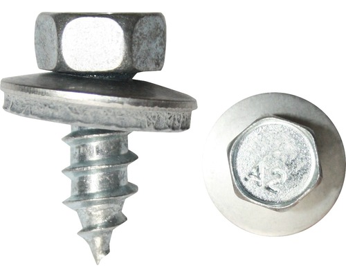 Vis de façade av. rondelle d'étanchéité 6,5x50 mm acier inoxydable A2, 200 pièces Vis de façade av. rondelle d'étanchéité 6,5x50 mm acier inoxydable A2, 200 pièces