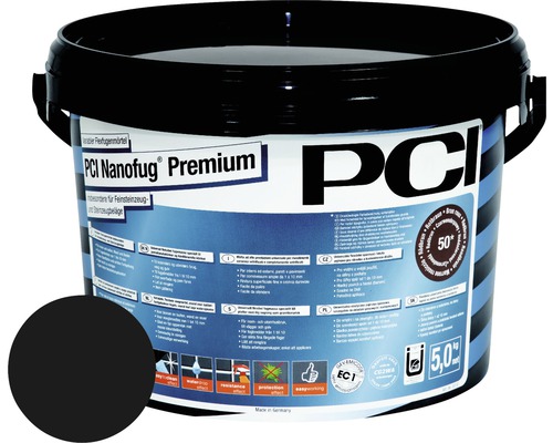 PCI Nanofug® Premium Variabler Flexfugenmörtel für alle Fliesen und Natursteine schwarz 5 kg