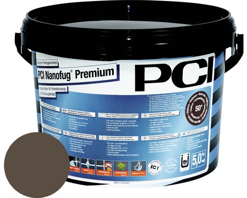 PCI Nanofug® Premium Variabler Flexfugenmörtel für alle Fliesen und Natursteine mittelbraun 5 kg