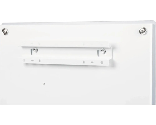 Rückansicht eines weißen Heizkörpers mit Wandhalterung