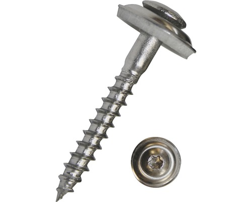 Spenglerschraube m. Dichtscheibe 4,5x45 mm Edelstahl A2, 100 Stück Blechschraube mit Dichtscheibe und Torx Antrieb