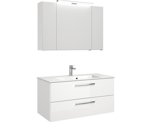 Badezimmermöbel-Set mit Waschtischunterschrank, Waschbecken und Spiegelschrank
