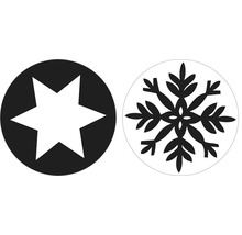 Empreintes flocon de neige + étoile, 30mm ø, 2 pièces-thumb-0