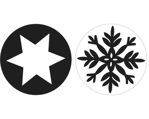 Empreintes flocon de neige + étoile, 30mm ø, 2 pièces-0