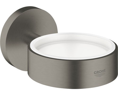 Halter GROHE Essentials für Glas, Seifenschale und Seifenspender hard graphite gebürstet 40369AL1