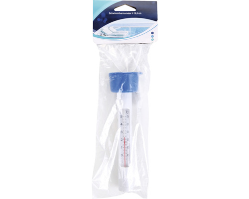 Schwimmbadthermometer in Verpackung mit Anzeige in Grad Celsius