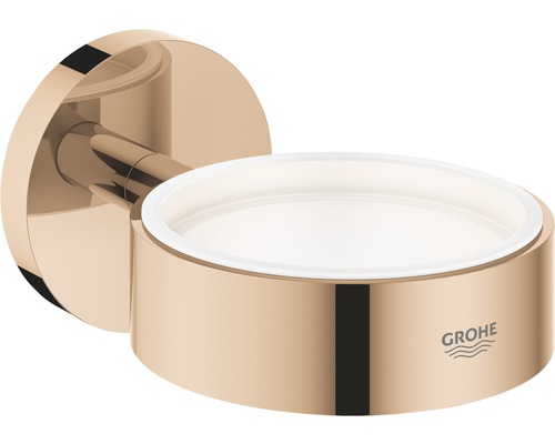 Support GROHE Essentials pour verre, porte-savon et distributeur de savon warm sunset poli 40369DA1
