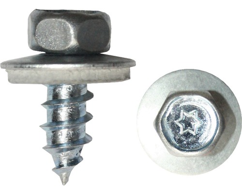 Fassadenbauschraube m. Dichtscheibe 6,5x75 mm galv. verzinkt, 100 Stück Sechskantkopfschraube mit Dichtscheibe