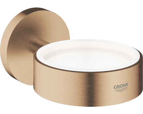 Support GROHE Essentials pour verre, porte-savon et distributeur de savon warm sunset brossé 40369DL1