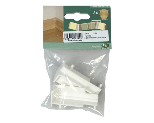 Coins intérieurs en plastique pour plinthes, deux pièces par emballage