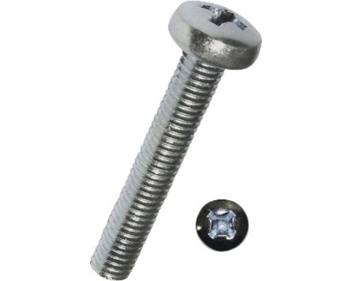 Vis à tête bombée avec empreinte cruciforme DIN 7985 M6x12 mm galvanisées zinguées, 100 pièces