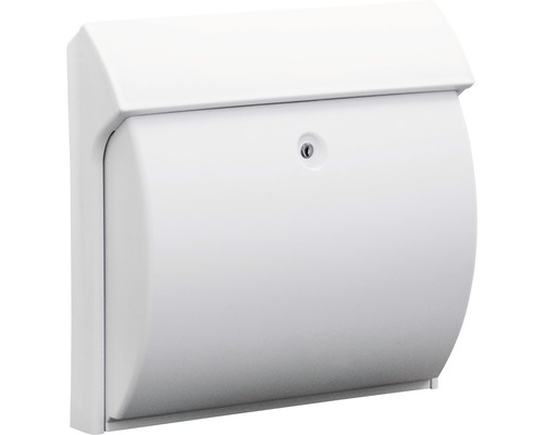 Boîte aux lettres Burg Wächter plastique lxhxp 384/375/145 mm Classico blanc avec clapet + arrêt d’ouverture