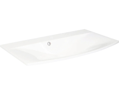 Vasque pour meuble Fackelmann Lugano blanc galbé 81,5x46 cm Vasque à poser rectangulaire en céramique