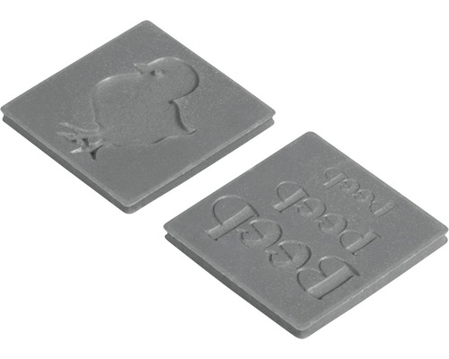 Deux tampons carrés avec un motif de poussin et l''inscription Piou Piou.