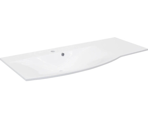 Vasque pour meuble Fackelmann Lugano gauche blanc galbé 115x46 cm Vasque en céramique sanitaire