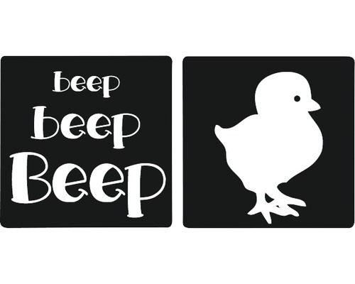 Empreintes poussin + « beep beep beep », 2 pièces