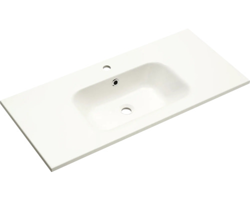 Vasque pour meuble Pelipal Quickset 923 101 x 46 cm blanc brillant 980.761108 Vasque en céramique avec trou de robinet et trop-plein