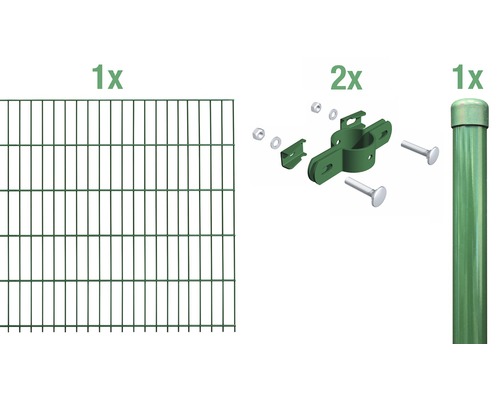 Set d'extension de grillage à barre simple ALBERTS 200 x 100 cm vert