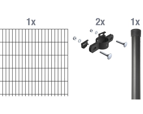 Set d'extension de grillage à barre simple ALBERTS 200 x 75 cm anthracite