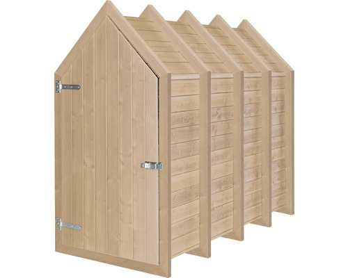 Holz Mülltonnenbox für vier Mülltonnen mit Tür