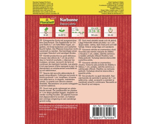 Ruban de graines de carotte FloraSelf Narbonne avec instructions de semis